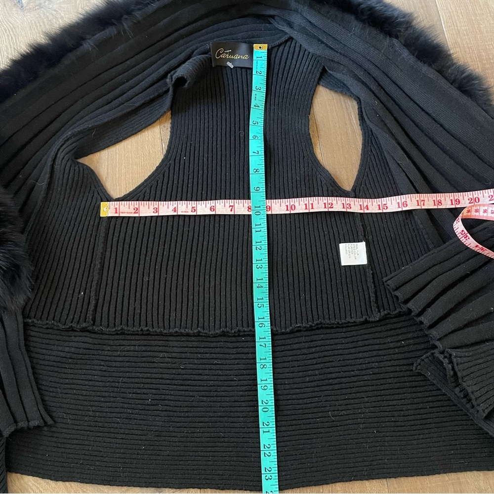 Caruana Real Fox Fur Open Vest Women Black (Size M) - Picture 9 of 9